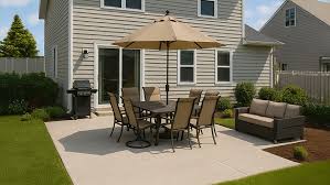 Colored concrete patio