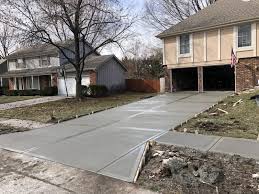 Stamped concrete driveway